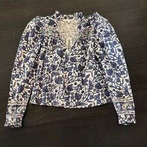 LOVE the LABEL Navy and White Floral Women's Blouse